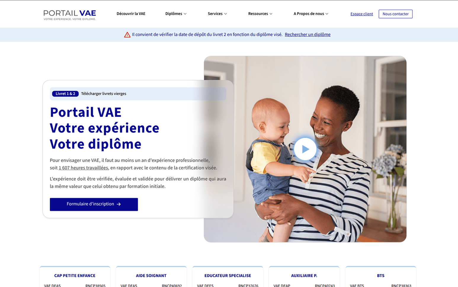 VAE.fr - Certified Education Portal Preview